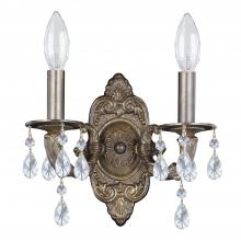 Crystorama 5022-VB-CL-MWP - Paris Market 10'' Hand Cut Crystal Venetian Bronze Sconce