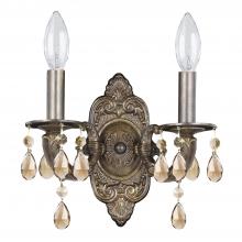 Crystorama 5022-VB-GT-MWP - Paris Market 10'' Golden Teak Hand Cut Crystal Venetian Bronze Sconce