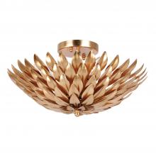 Crystorama 505-GA - Broche 16'' Antique Gold Semi Flush Mount