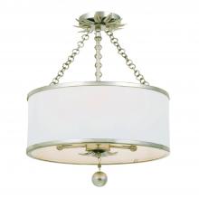 Crystorama 513-SA_CEILING - Broche 14'' Antique Silver Semi Flush Mount
