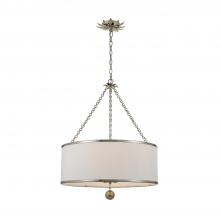 Crystorama 518-SA - Broche 24'' Antique Silver Chandelier