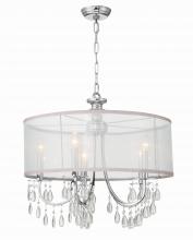 Crystorama 5625-CH - Hampton 24'' Drum Shade Polished Chrome Chandelier