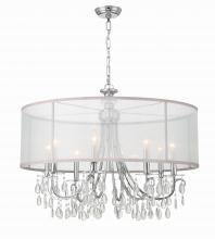 Crystorama 5628-CH - Hampton 32'' Drum Shade Polished Chrome Chandelier