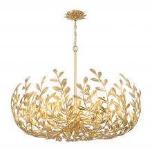 Crystorama 569-GA - Broche 42'' Antique Gold Chandelier