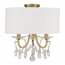 Crystorama 6623-VG-CL-MWP_CEILING - Othello 14'' Vibrant Gold Semi Flush Mount