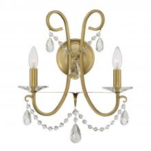 Crystorama 6822-VG-CL-MWP - Othello 14'' Vibrant Gold Sconce