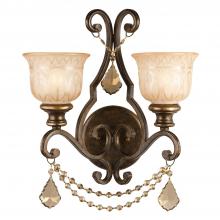 Crystorama 7502-BU-GT-MWP - Norwalk 16'' Golden Teak Hand Cut Crystal Bronze Umber Sconce