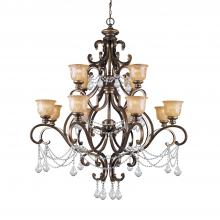 Crystorama 7512-BU-CL-MWP - Norwalk 48'' Hand Cut Crystal Bronze Umber Chandelier