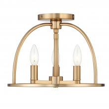Crystorama ABB-3003-VG_CEILING - Abbott 13.75'' Vibrant Gold Semi Flush Mount