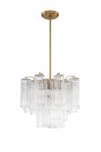 Crystorama ADD-300-AG-CL - Addis 17.75'' Aged Brass Chandelier
