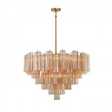 Crystorama ADD-316-AG-AM - Addis 32'' Aged Brass Chandelier