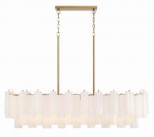 Crystorama ADD-317-AG-WH - Addis 51.75'' Aged Brass Linear Chandelier