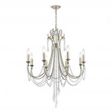 Crystorama ARC-1908-SA-CL-MWP - Arcadia 26.75'' Antique Silver Chandelier