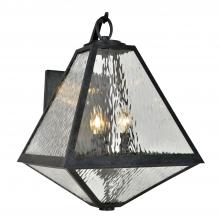Crystorama GLA-9702-WT-BC - Brian Patrick Flynn Glacier 14'' Black Charcoal Outdoor Sconce