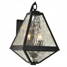 Crystorama GLA-9722-WT-BC - Brian Patrick Flynn Glacier 11'' Black Charcoal Outdoor Sconce
