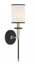 Crystorama HAT-471-BF-VG - Hatfield 5'' Black Forged + Vibrant Gold Sconce