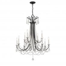 Crystorama KAR-90912-MK-CL-MWP - Karrington 30'' Matte Black Chandelier