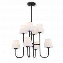 Crystorama KEE-A3008-BF - Keenan 28'' Black Forged Chandelier