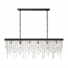 Crystorama WIN-617-BF-CL-MWP - Winham 49'' Black Forged Linear Chandelier