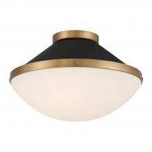 Crystorama XAN-8002-VG-MK - Xander 16.25'' Vibrant Gold + Matte Black Flush Mount
