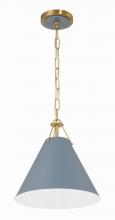 Crystorama XAV-B8301-VG-BL - Xavier 12'' Vibrant Gold + Blue Pendant