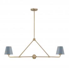Crystorama XAV-B9302-VG-BL - Xavier 42'' Vibrant Gold + Blue Linear Chandelier