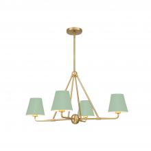 Crystorama XAV-B9304-VG-GR - Xavier 31.75'' Vibrant Gold + Green Chandelier