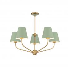 Crystorama XAV-B9315-VG-GR - Xavier 28'' Vibrant Gold + Green Chandelier