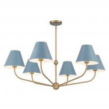 Crystorama XAV-B9316-VG-BL - Xavier 40'' Vibrant Gold + Blue Chandelier