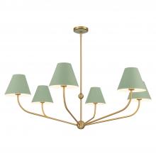 Crystorama XAV-B9319-VG-GR - Xavier 48'' Vibrant Gold + Green Chandelier