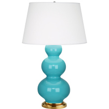Robert Abbey 322X - Egg Blue Triple Gourd Table Lamp