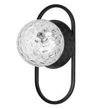 Dainolite BUR-121W-MB-CLR - 1LT Wall Sconce, MB w/ CLR Hammered Glass
