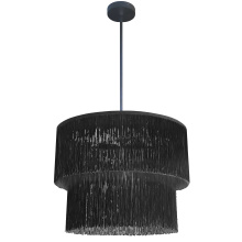 Dainolite CDL-204C-MB-BK - 4LT Chandelier, MB w/ BK Fringe