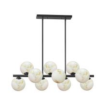 Dainolite GVA-3110HP-MB - 10LT Horizontal Pendant, MB w/ Faux Alabaster