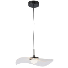 Dainolite PCV-1510LEDP-MB - 12W Pendant, MB w/ Clear and WH pinstripe Acrylic
