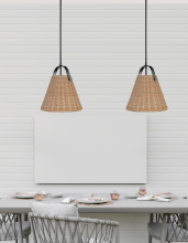 Dainolite SND-141P-MB - 1LT Pendant, MB w/ Wicker Shade