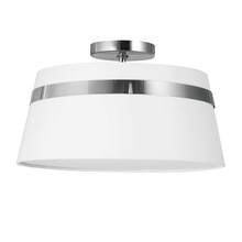 Dainolite SYM-153SF-PC-WH - 3LT Semi-Flush Mount, PC w/ WH Shade