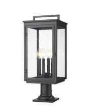 Z-Lite 5019PHBR-533PM-BK - 4 Light Outdoor Pier Mounted Fixture