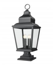 Z-Lite 5029PHXLS-LSQPM-BK - 4 Light Outdoor Pier Mounted Fixture