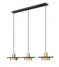 Z-Lite 829P12-3L-MB-MGLD-LE - 3 Light Linear Chandelier