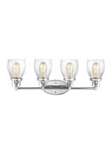 Generation Lighting 4414504-05 - Belton transitional 4-light indoor dimmable bath vanity wall sconce in chrome silver finish with cle