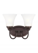Generation Lighting 44806-710 - Holman traditional 2-light indoor dimmable bath vanity wall sconce in bronze finish with satin etche