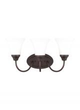 Generation Lighting 44807-710 - Holman traditional 3-light indoor dimmable bath vanity wall sconce in bronze finish with satin etche