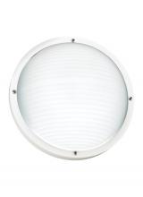 Generation Lighting 83057-15 - Bayside traditional 1-light outdoor exterior wall or ceiling mount in white finish with frosted whit