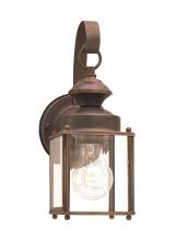Generation Lighting 8456-71 - Jamestowne transitional 1-light small outdoor exterior wall lantern in antique bronze finish with cl