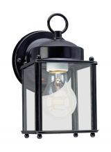 Generation Lighting 8592-12 - New Castle traditional 1-light outdoor exterior wall lantern sconce in black finish with clear glass
