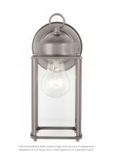 Generation Lighting 8593-965 - New Castle traditional 1-light outdoor exterior large wall lantern sconce in antique brushed nickel