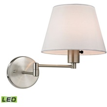 Gerrie Lighting Studio Items SKU: 17153/1-LED - Avenal 11 inch 9.5 watt Brushed Nickel Swingarm Sconce Wall Light in LED