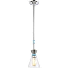 Gerrie Lighting Studio Items 46473/1 - Modley 1 Light 6 inch Polished Chrome with Blue and Clear Mini Pendant Ceiling Light