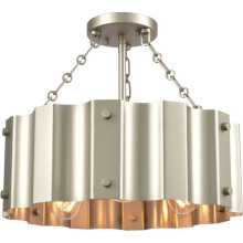 Gerrie Lighting Studio Items 89056/3 - Clausten 3 Light 17 inch Matte Nickel Semi Flush Mount Ceiling Light